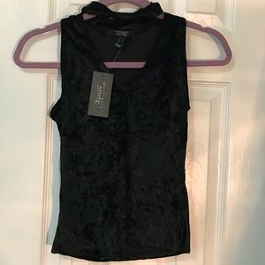 Crushed Velvet Choker Tank Top